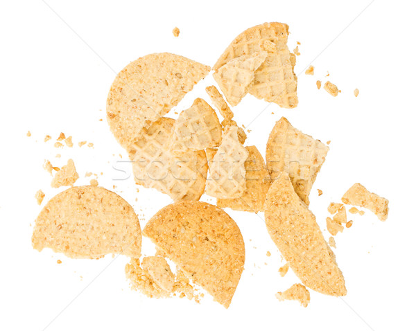 Stockfoto: Klein · cookies · geïsoleerd · witte · voedsel · achtergrond