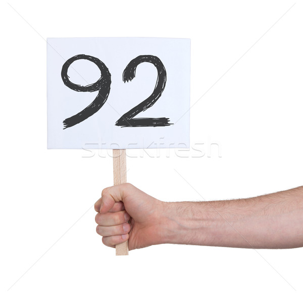 Sign with a number, 92 Stock photo © michaklootwijk