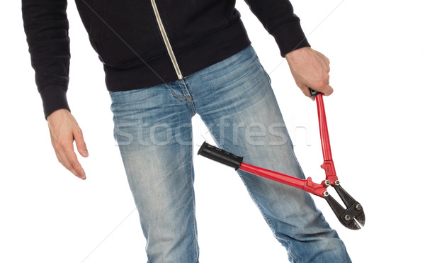 Robber with red bolt cutters Stock photo © michaklootwijk
