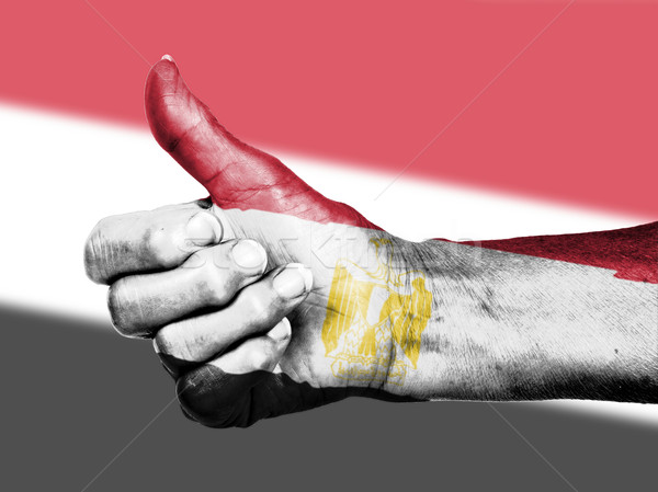 Oude vrouw teken vlag patroon Egypte Stockfoto © michaklootwijk