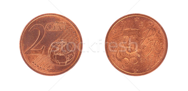 Euros centavo moneda aislado blanco negocios Foto stock © michaklootwijk