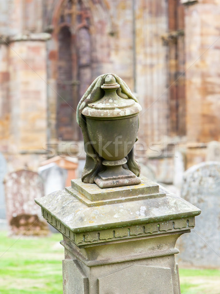 Stock photo: Very old gravestone in the cemetery