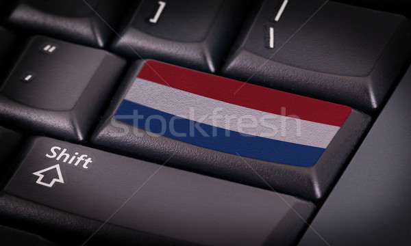 Flagge Tastatur Taste Niederlande Laptop Technologie Stock foto © michaklootwijk