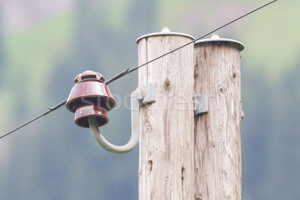 Alten elektrische Säule Telefon Netzwerk Macht Stock foto © michaklootwijk