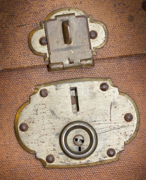 Old canvas trunk lock close up Stock photo © michaklootwijk