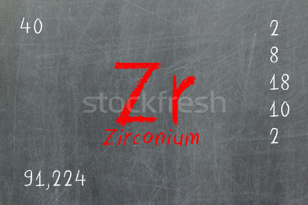 Isolated blackboard with periodic table, Zirconium Stock photo © michaklootwijk