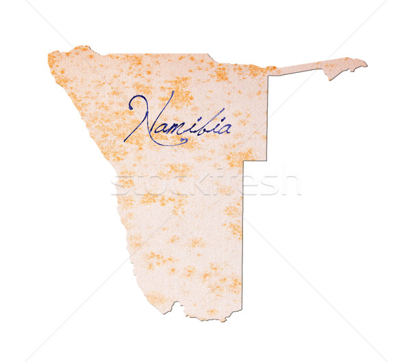 Foto stock: Papel · velho · letra · Namíbia · azul · nosso · papel