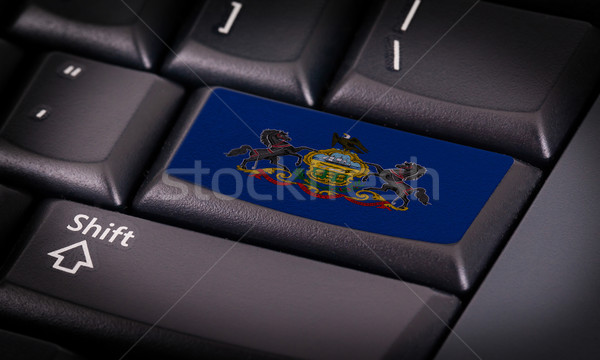 Bayrak klavye düğme Pensilvanya dizayn dizüstü bilgisayar Stok fotoğraf © michaklootwijk
