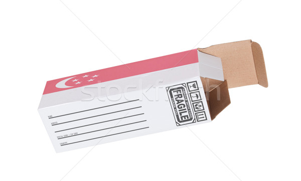 Foto stock: Exportar · produto · Cingapura · papel · caixa