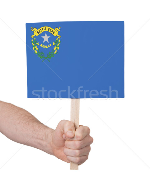 Hand holding small card - Flag of Nevada Stock photo © michaklootwijk