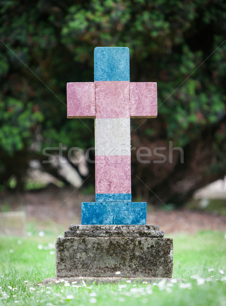Vieux pierre tombale cimetière herbe fond cadre Photo stock © michaklootwijk