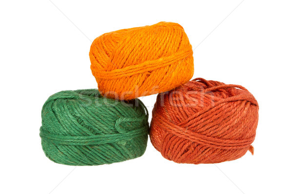 Stock photo: Knitting yarn isolated on a white background