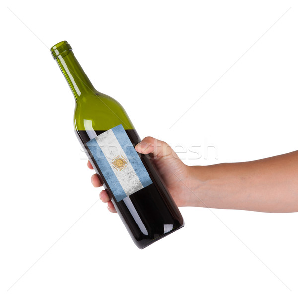 手 ボトル 赤ワイン ラベル アルゼンチン ストックフォト © michaklootwijk