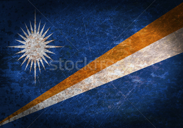 Foto stock: Velho · enferrujado · metal · assinar · bandeira · preto