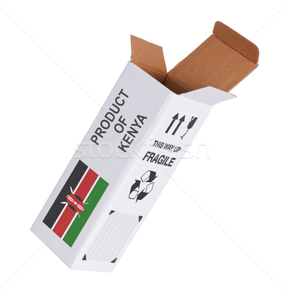 Export termék Kenya kinyitott papír doboz Stock fotó © michaklootwijk
