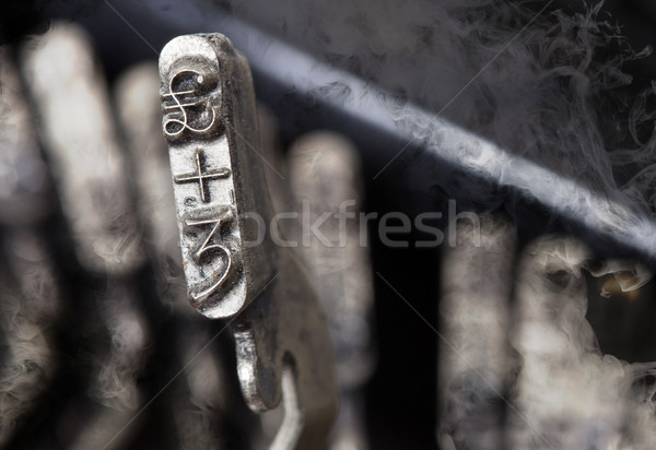 Font kalapács öreg utasítás írógép rejtély Stock fotó © michaklootwijk