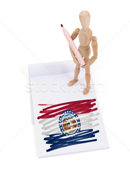 Houten etalagepop tekening Missouri vlag lichaam Stockfoto © michaklootwijk