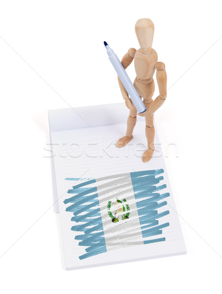 Stock photo: Wooden mannequin made a drawing - Guatemala