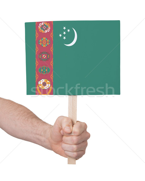 El küçük kart bayrak Türkmenistan Stok fotoğraf © michaklootwijk