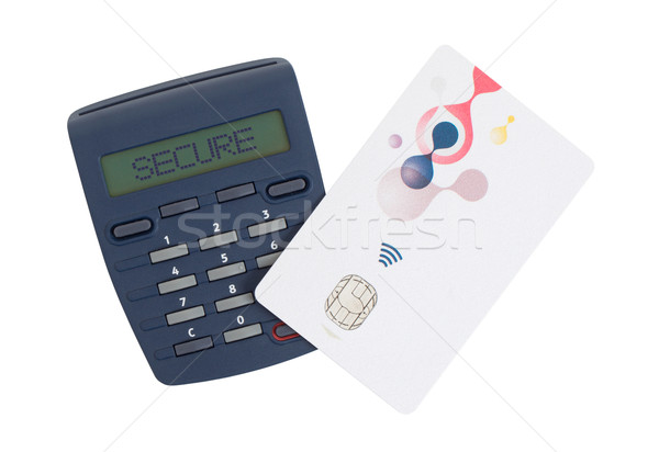 Kártya olvasó olvas bankkártya bankügylet otthon Stock fotó © michaklootwijk