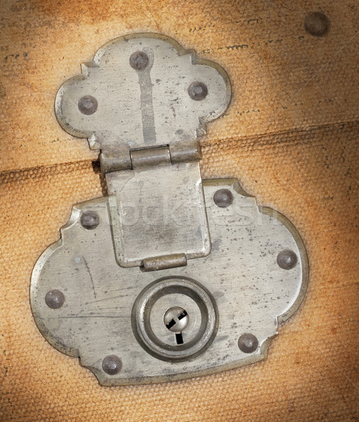 Old canvas trunk lock close up Stock photo © michaklootwijk