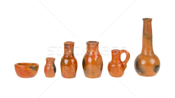 Old earthen bowls isolated Stock photo © michaklootwijk
