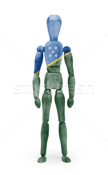 Wood figure mannequin with flag bodypaint - Solomon Islands Stock photo © michaklootwijk