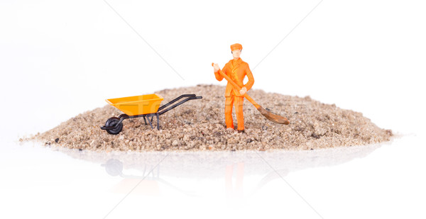 Miniature worker is cleaning a keyboard Stock photo © michaklootwijk
