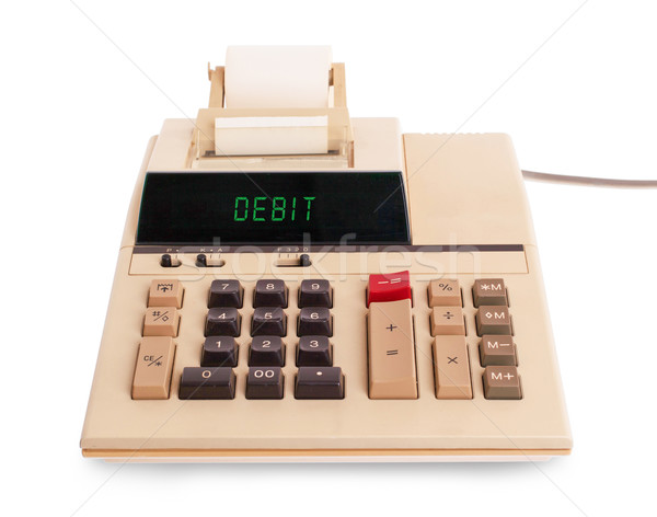 Alten Rechner Debit- Text Display Stock foto © michaklootwijk