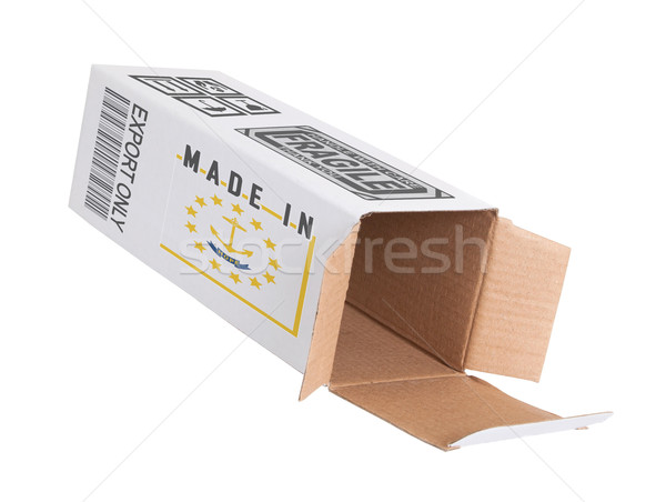 Export termék Rhode Island kinyitott papír doboz Stock fotó © michaklootwijk