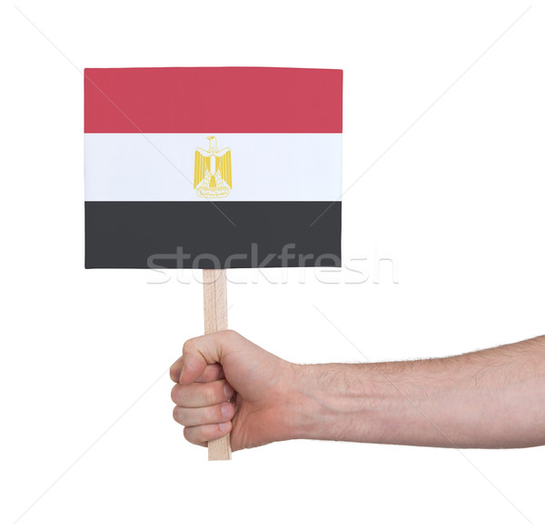 Hand holding small card - Flag of Egypt Stock photo © michaklootwijk