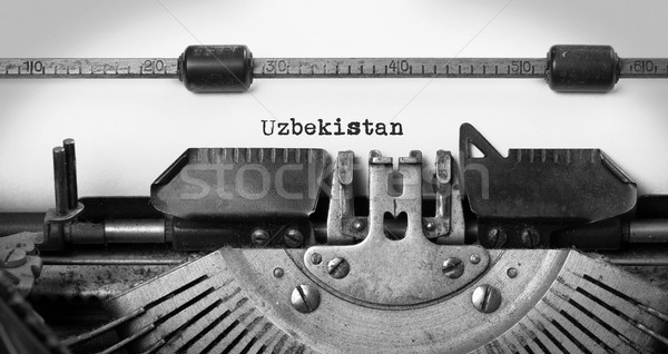 Vecchio macchina da scrivere Uzbekistan vintage paese Foto d'archivio © michaklootwijk