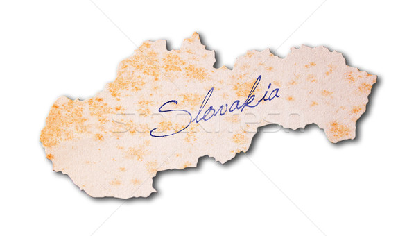 Altpapier Handschrift Slowakei blau Tinte Bildung Stock foto © michaklootwijk