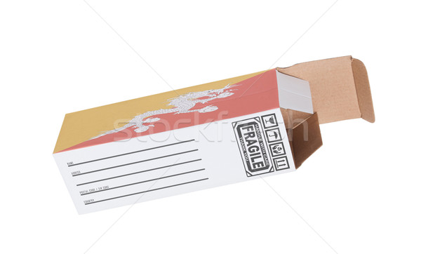 Exportar produto Butão papel caixa Foto stock © michaklootwijk