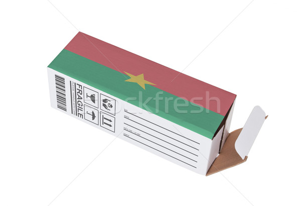 Foto stock: Exportar · produto · Burkina · papel · caixa