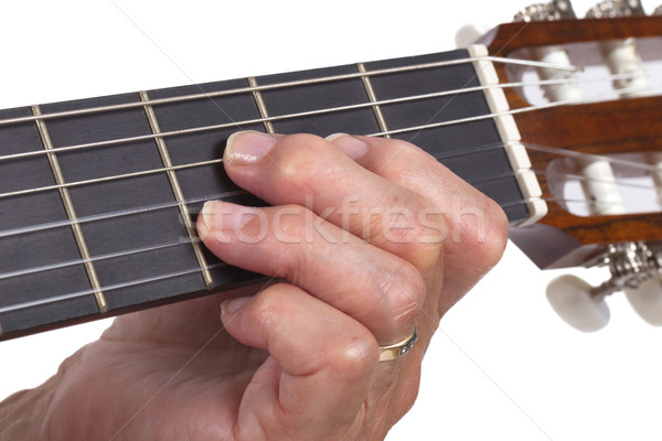 Old hand and guitar isolated Stock photo © michaklootwijk