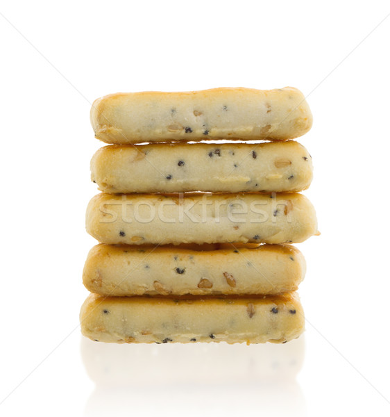 Stack of square crackers isolated Stock photo © michaklootwijk