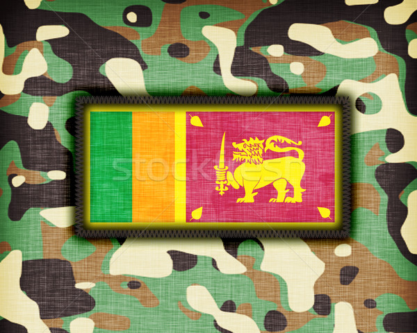 Kamuflaż uniform Sri Lanka banderą tekstury streszczenie Zdjęcia stock © michaklootwijk