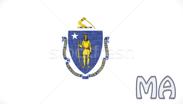 Linen flag of the US state of Massachusetts Stock photo © michaklootwijk