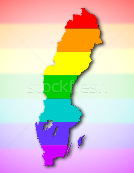 Suécia arco-íris bandeira padrão mapa viajar Foto stock © michaklootwijk
