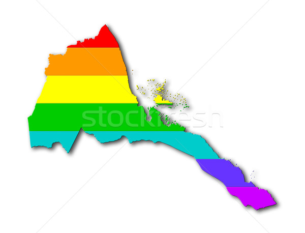 Eritrea arco iris bandera patrón mapa viaje Foto stock © michaklootwijk