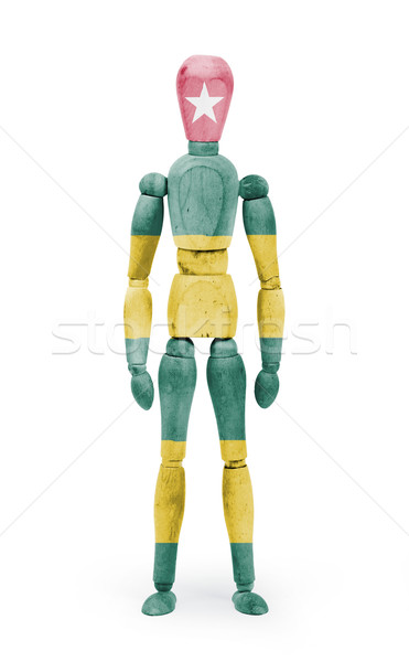 Stock photo: Wood figure mannequin with flag bodypaint - Togo