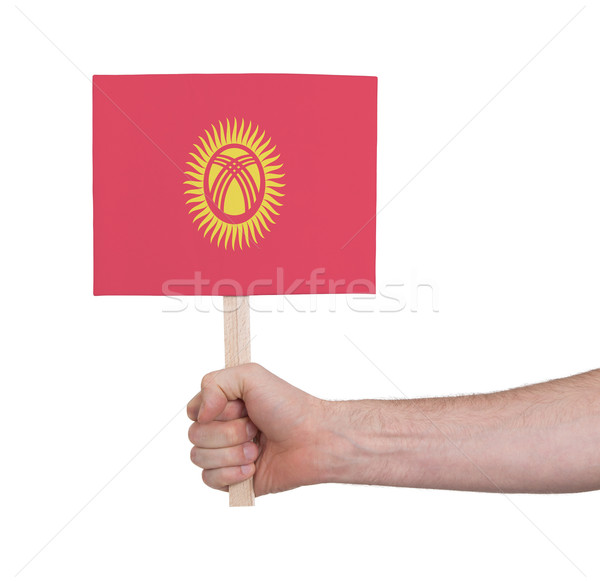 El küçük kart bayrak Kırgızistan Stok fotoğraf © michaklootwijk
