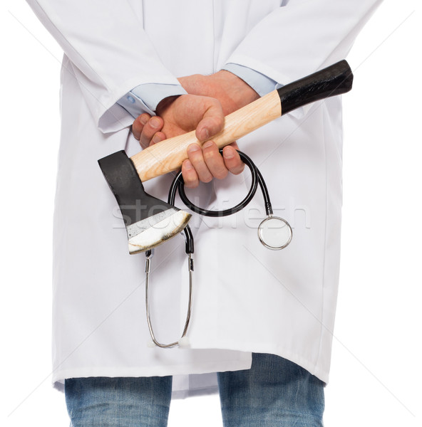 Evil medic holding a small axe Stock photo © michaklootwijk