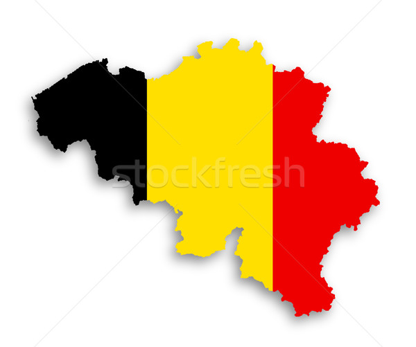 Flag and country border line of belgium Stock photo © michaklootwijk