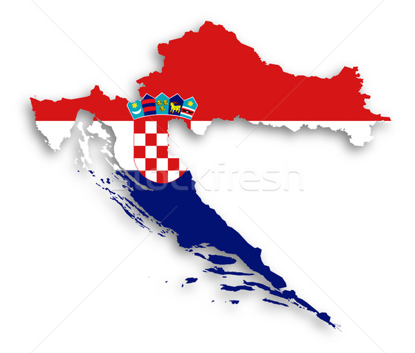 карта Хорватия флаг изолированный фон силуэта Сток-фото © michaklootwijk