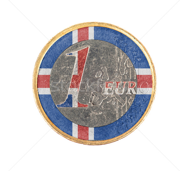 Euro monedă izolat alb pavilion Islanda Imagine de stoc © michaklootwijk