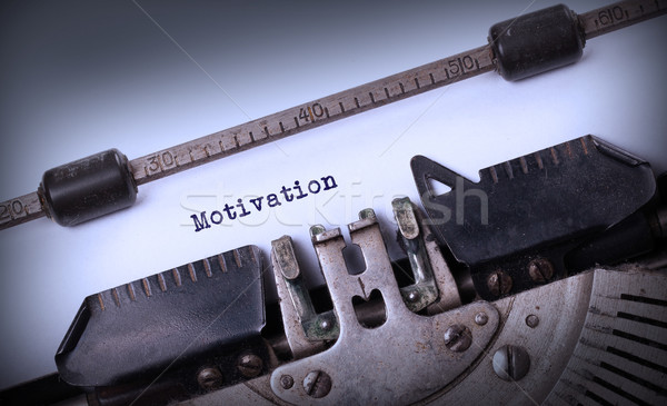 ヴィンテージ 碑文 古い タイプライター モチベーション 背景 ストックフォト © michaklootwijk