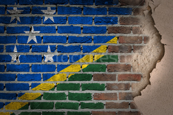 Dark brick wall with plaster - Solomon Islands Stock photo © michaklootwijk