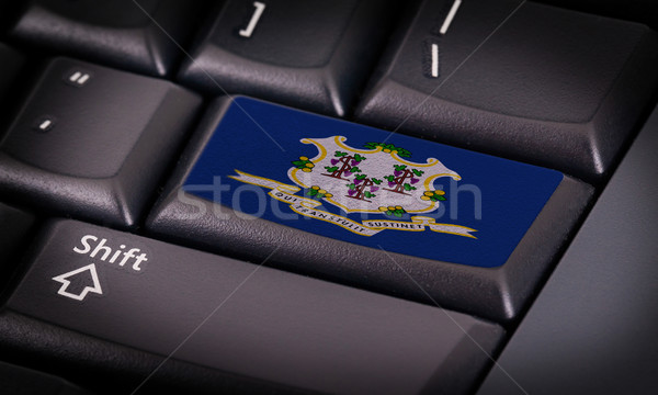 Flagge Tastatur Taste Connecticut Computer Design Stock foto © michaklootwijk